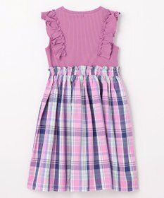 ANY KIDS チェック ドッキング ワンピース