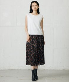 自由区 L マルチポルカドットプリント スカート