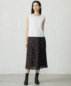 自由区 L マルチポルカドットプリント スカート