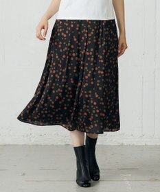 自由区 L マルチポルカドットプリント スカート
