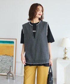 Green Parks フリンジ付きデニムベスト