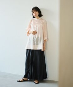 #Newans 【金子綾さんインスタライブご紹介アイテム】（前後着用可能）ピンタックシアーブラウス