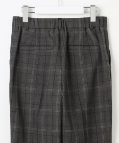 自由区 L 【19号サイズまで展開】TRギャバ裏起毛チェック柄テーパード パンツ