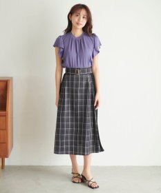 Feroux 【UVケア】スタンドカラーフレアスリーブ Ｔシャツ