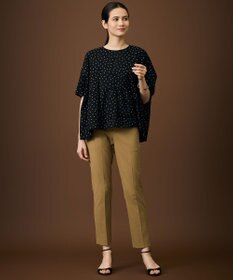 自由区 S 【SHIHOさん着用・昨年大好評・新色追加・後ろウエストゴム】シェルタリングテーパード パンツ