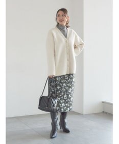 Te chichi 起毛ミドルVネックカーディガン