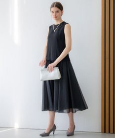 23区 【APPLAUDIR】クリアジョーゼットコンビ ドレス