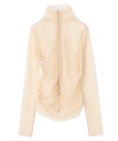 BEIGE， 【洗える・Precious 7月号掲載】TAMARIX / ストレッチチュールハイネックブラウス