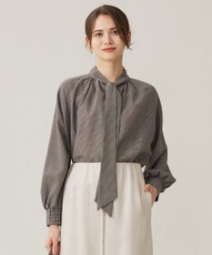 自由区 【セットアップ対応・洗える】ハイツイストビエラボウタイ ブラウス