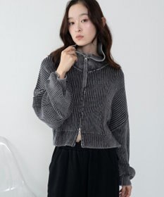 WEGO ダブルジップショートニットブルゾン