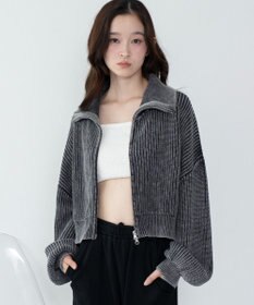 WEGO ダブルジップショートニットブルゾン