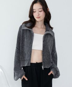 WEGO ダブルジップショートニットブルゾン