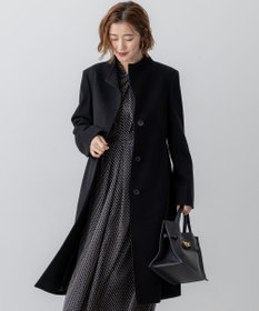 23区 ウールカシミヤビーバー スタンドカラー  コート ブラック系