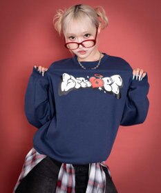 WEGO 【ユニセックス着用ITEM/MLサイズ展開】ハートモチーフプルオーバー