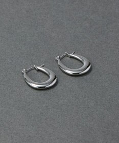 Phoebe 〈金属アレルギー対応〉Uラインプランプフープピアス　シルバー　ぷっくり/ステンレス