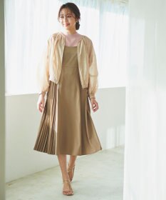 Feroux 【洗える】プリーツコンビ ジャンパースカート