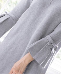 Tiaclasse L 【洗える】ミラノリブ編みのフレア袖ニットチュニック