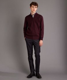 JOSEPH ABBOUD 【滑らかな肌触り/洗える】エクストラファインメリノウール ジップ ニット