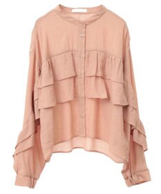 Green Parks シアーフリルショート丈ブラウス