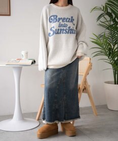 WEGO ロゴジャガードフラッフィーニット