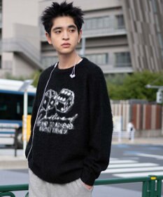 WEGO 【ユニセックス着用ITEM/MLサイズ展開】シャギーグラフィックプルオーバー