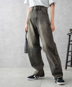 WEGO ヴィンテージウォッシュカーブデニムパンツ