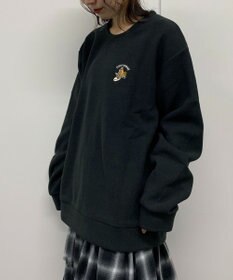 WEGO 【ユニセックス着用ITEM】ワッフルフリースOP刺繍クルートレーナー