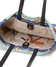 TOPKAPI 【TREASURE TOPKAPI】マイルドサテン スカーフ柄 巾着 トート バッグ