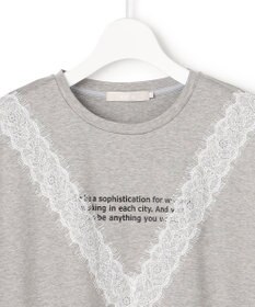 ICB L レースコンビ ロゴTシャツ