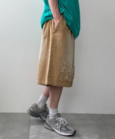 WEGO ツイルブラスト加工ワイドショートパンツ