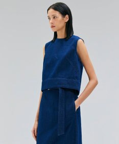 BEIGE， 【洗える・Oggi ８月号掲載】NAVIGLIO / ショート丈ノースリーブデニムブラウス