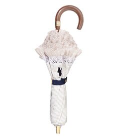 MOONBAT 【遮光/晴雨兼用日傘】POLO RALPH LAUREN（ポロラルフローレン）折りたたみ日傘 ストライプフリル 遮熱 遮光 UV