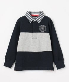 J.PRESS KIDS 【110-130cm】襟ストライプ ブロッキングポロシャツ