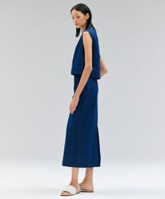 BEIGE， 【洗える・Oggi ８月号掲載】NAVIGLIO / ショート丈ノースリーブデニムブラウス