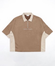 WEGO 【ユニセックス着用ITEM/MLサイズ展開】フェイクスウェードドルマンハーフZIPT（SS）