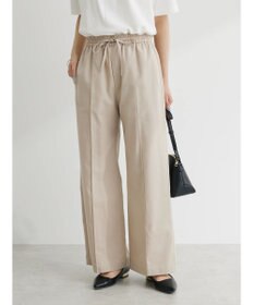 Green Parks 綿麻混イージーワイドパンツ