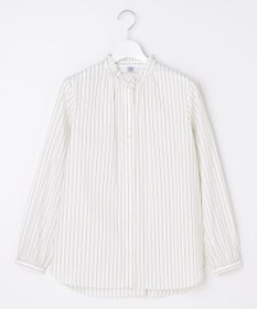 J.PRESS LADIES S BEZコットンナイロン ストライプ フリル襟 ブラウス