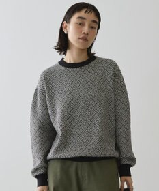 AMERICAN HOLIC バイパチ幾何学柄ニットプルオーバー