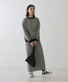 AMERICAN HOLIC バイパチ幾何学柄ニットプルオーバー