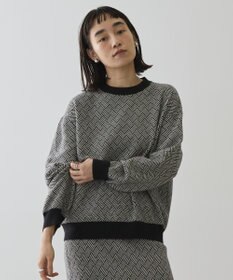 AMERICAN HOLIC バイパチ幾何学柄ニットプルオーバー