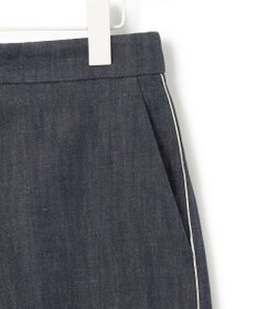 ICB L 【洗える】 コットンリアクティブデニム ワイドストレートパンツ