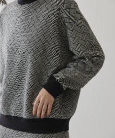 AMERICAN HOLIC バイパチ幾何学柄ニットプルオーバー