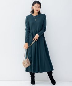 23区 【洗える】ヴィスコースストレッチ Aライン ニットワンピース