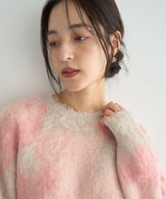 YECCA VECCA フラワー柄シャギーニット