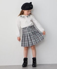 ANY KIDS ラメチェックプリーツスカパン