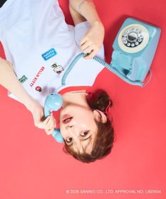 OP／FILA 【Ocean Pacific×ハローキティ】ワッペンリンガーチビTシャツ