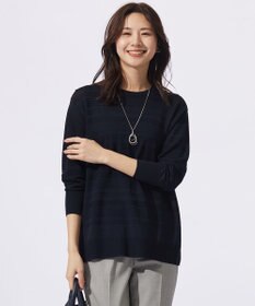 J.PRESS LADIES 【WEB限定カラーあり・洗える】SILKY RAYON STRETCH ボーダー ニット