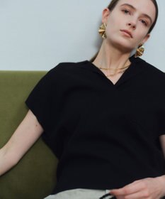 BEIGE， NADIA / ストレッチ スキッパーニット