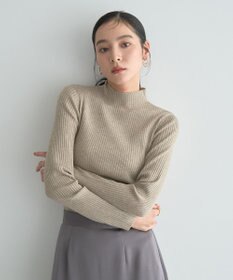 YECCA VECCA ラメ混ハイネックリブニット