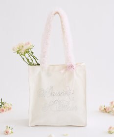 Maison de FLEUR チュールハンドルローズスクエアトートバッグ